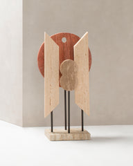 x Stéphane Parmentier Tabou Travertine Marble Sculpture 2