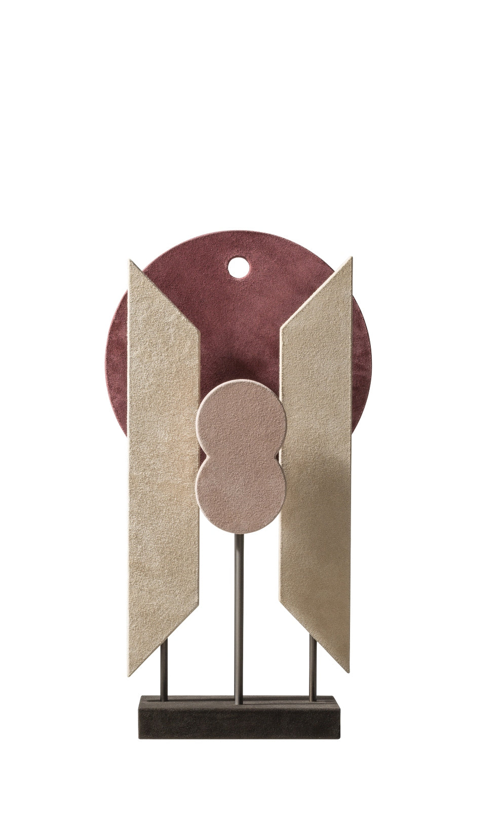 Giobagnara x Stéphane Parmentier: Suede-Covered Wood Tabou Sculpture 2 with Bronze Sticks | Artistic Home Decor, Elegant Sculpture & Collectible Items | 2Jour Concierge, #1 luxury high-end gift & lifestyle shop