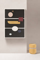 x Stéphane Parmentier Tabou Cornice Giant Suede-Covered Wood Wall Sculpture in White Suede Frame