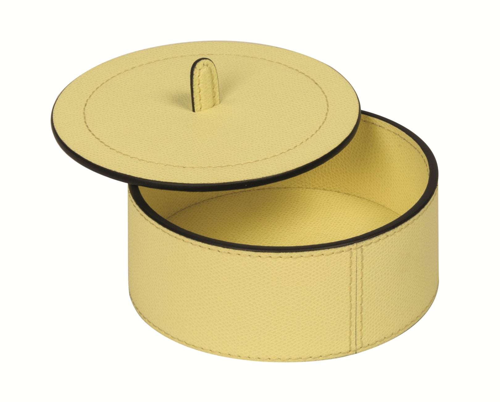 Giobagnara Harris Trinket Box | All leather-covered with removable lid | Available in oval and round shapes, in various sizes | Home Decor and Storage | 2Jour Concierge, your luxury lifestyle shop
