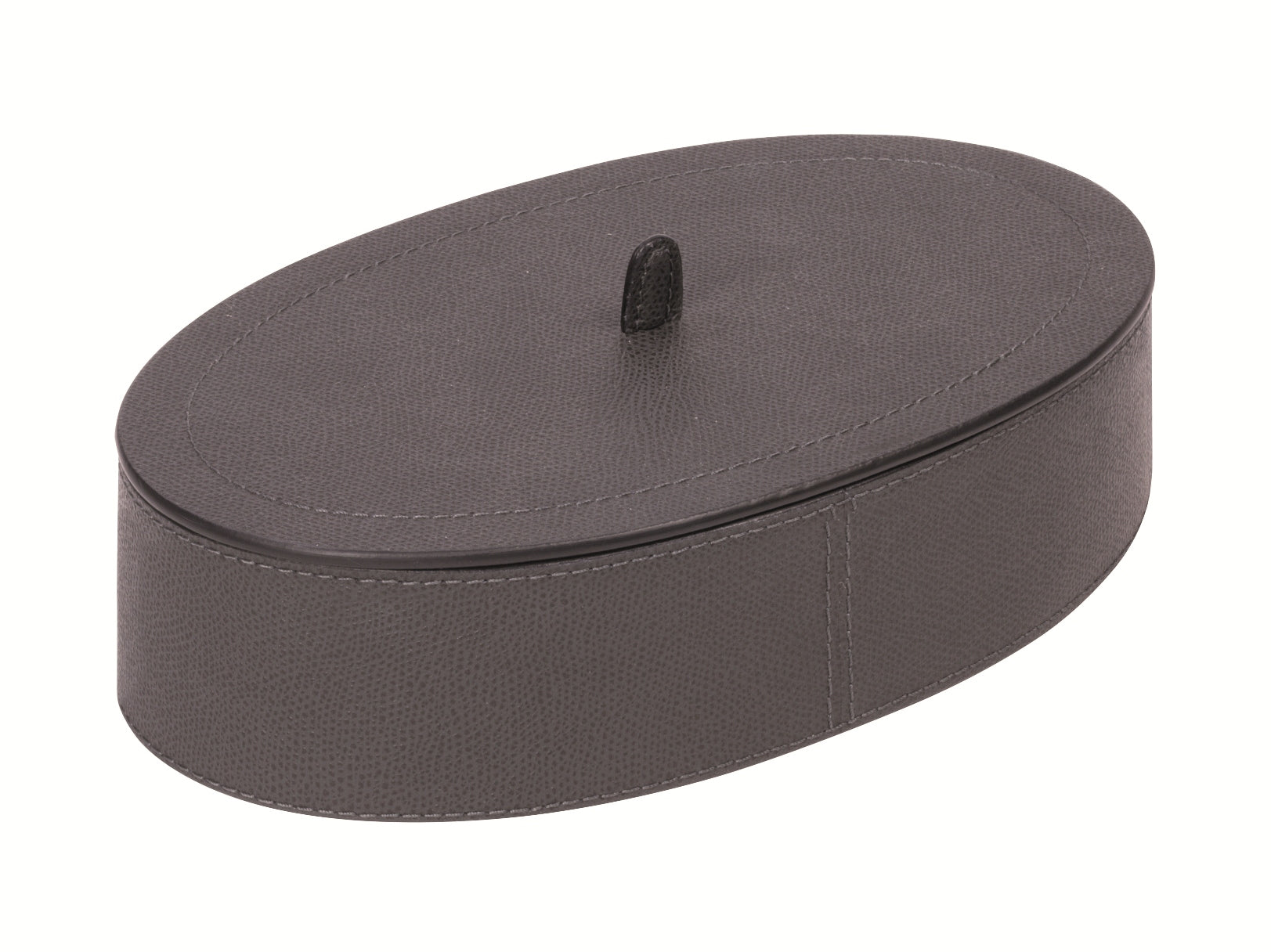 Giobagnara Harris Trinket Box | All leather-covered with removable lid | Available in oval and round shapes, in various sizes | Home Decor and Storage | 2Jour Concierge, your luxury lifestyle shop