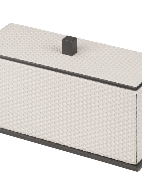 Giobagnara | Firenze Box: Leather-covered wooden storage box with removable lid and metal base | Bathroom / Bathroom Collection | 2Jour Concierge, your luxury lifestyle shop | premium storage accessories for expensive interiors, bathrooms, dressing areas, and refined hospitality spaces