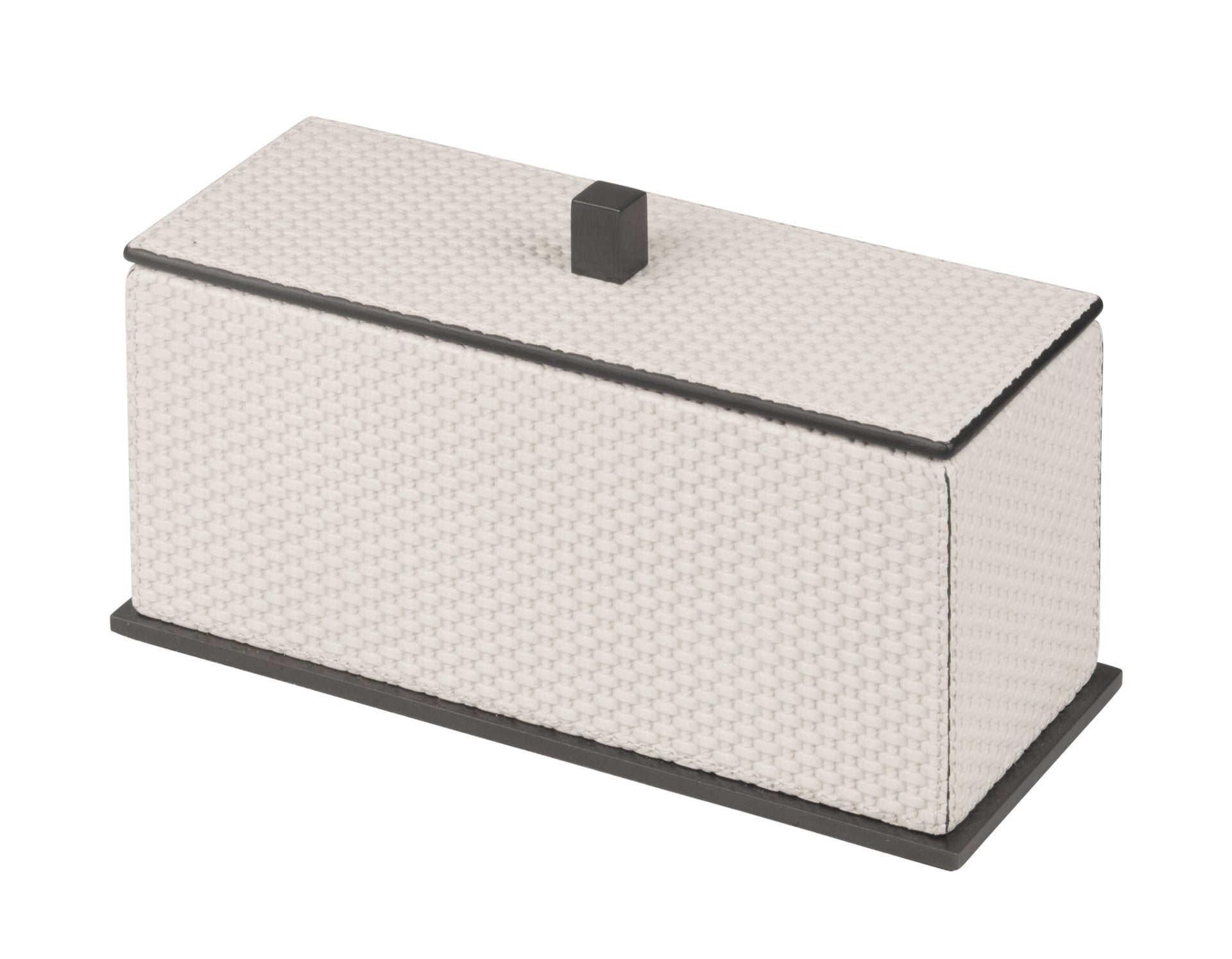 Giobagnara | Firenze Box: Leather-covered wooden storage box with removable lid and metal base | Bathroom / Bathroom Collection | 2Jour Concierge, your luxury lifestyle shop | premium storage accessories for expensive interiors, bathrooms, dressing areas, and refined hospitality spaces