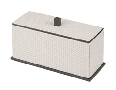 Firenze Leather-Covered Wood Trinket Box With Lid, Long Rectangular