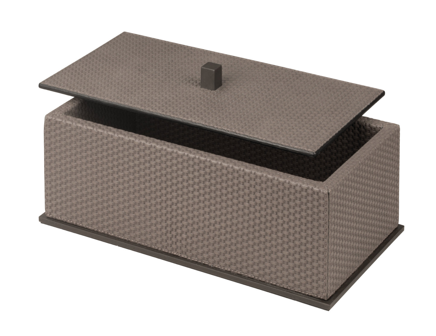 Giobagnara | Firenze Box: Leather-covered wooden storage box with removable lid and metal base | Bathroom / Bathroom Collection | 2Jour Concierge, your luxury lifestyle shop | premium storage accessories for expensive interiors, bathrooms, dressing areas, and refined hospitality spaces
