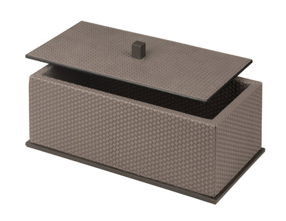 Giobagnara | Firenze Box: Leather-covered wooden storage box with removable lid and metal base | Bathroom / Bathroom Collection | 2Jour Concierge, your luxury lifestyle shop | premium storage accessories for expensive interiors, bathrooms, dressing areas, and refined hospitality spaces