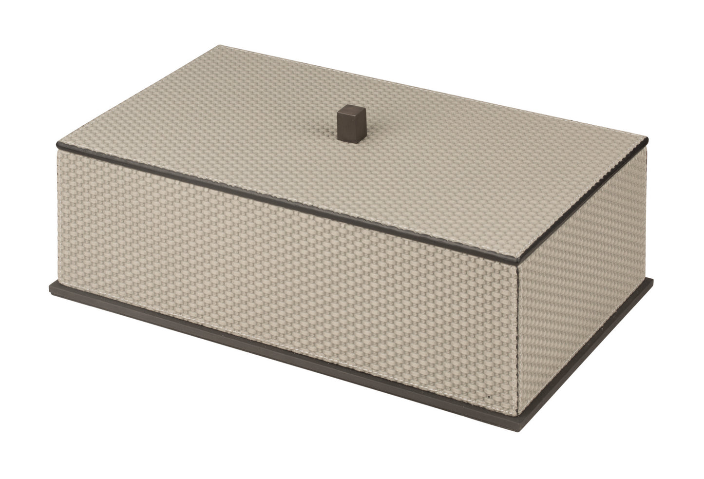 Giobagnara | Firenze Box: Leather-covered wooden storage box with removable lid and metal base | Bathroom / Bathroom Collection | 2Jour Concierge, your luxury lifestyle shop | premium storage accessories for expensive interiors, bathrooms, dressing areas, and refined hospitality spaces