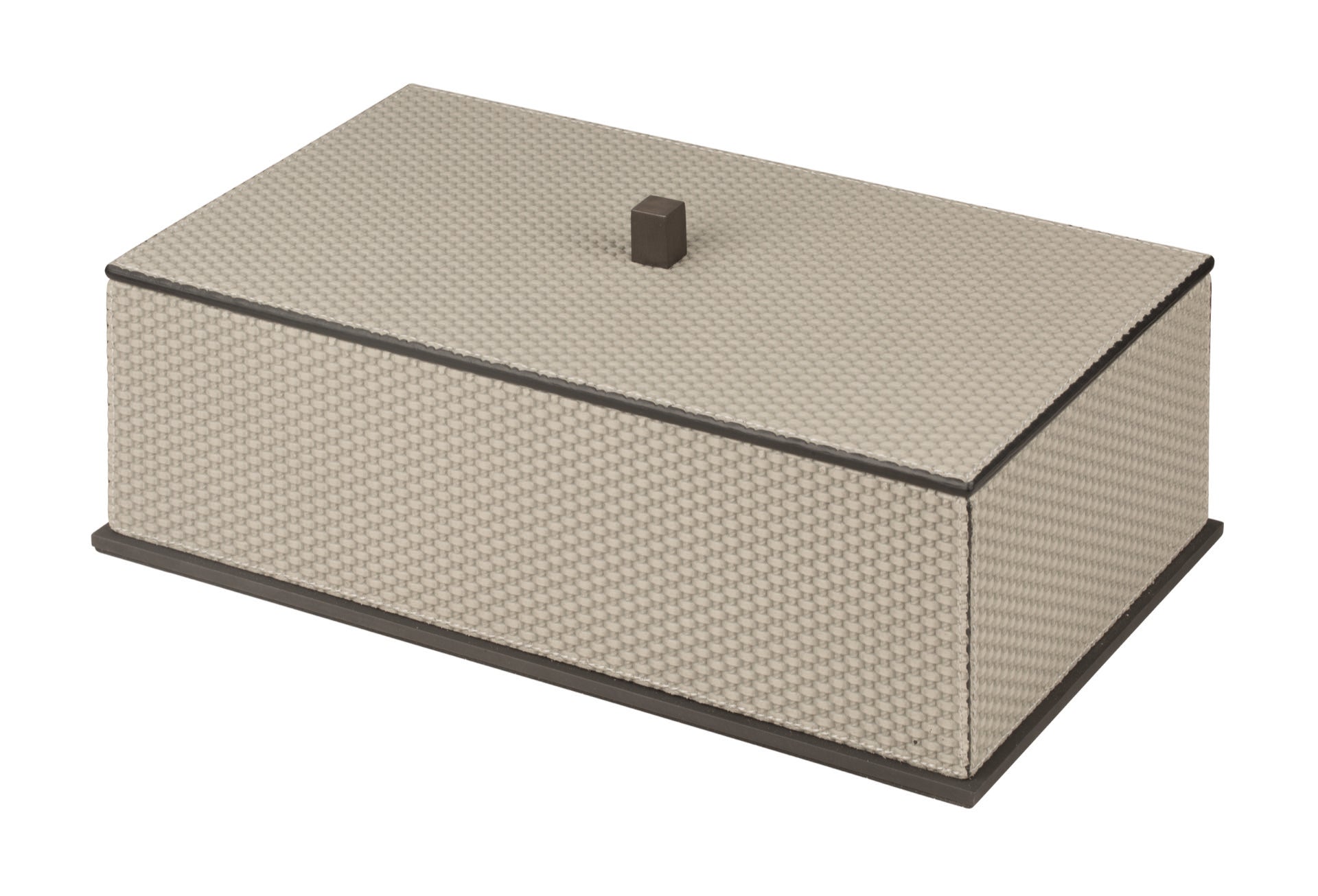 Giobagnara | Firenze Box: Leather-covered wooden storage box with removable lid and metal base | Bathroom / Bathroom Collection | 2Jour Concierge, your luxury lifestyle shop | premium storage accessories for expensive interiors, bathrooms, dressing areas, and refined hospitality spaces