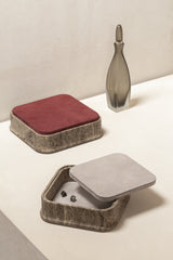 Rodi Marble Trinket Box, Squre with Removable Leather Lid