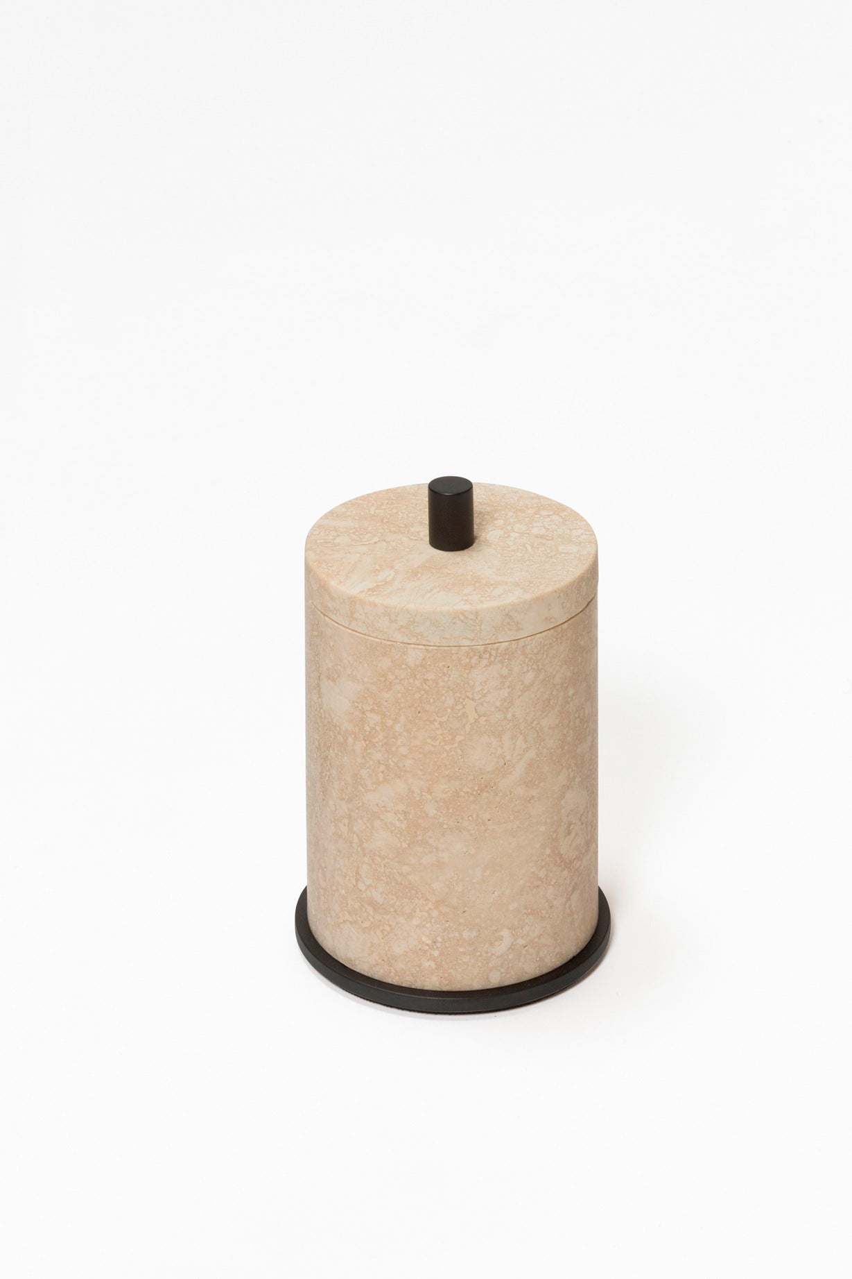 Giobagnara Positano Marble Bathroom Box | Marble structure with brass base frame | Non-slip waterproof rubber base underneath | Part of Positano Marble Bathroom Set | Unique Stone Patterns | Explore the Positano Collection at 2Jour Concierge, #1 luxury high-end gift & lifestyle shop