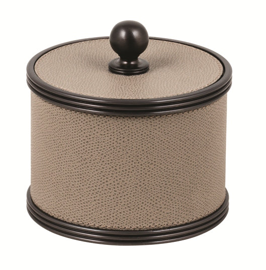 Giobagnara Amalfi Leather-Covered Brass Bathroom Box | Part of Amalfi Leather-Covered Brass Bathroom Set | Elegant Metal Design | Leather-Covered for a Luxurious Feel | Brass Base for Durability | Non-Slip Waterproof Rubber Base | Discover the Amalfi Collection at 2Jour Concierge, #1 luxury high-end gift & lifestyle shop