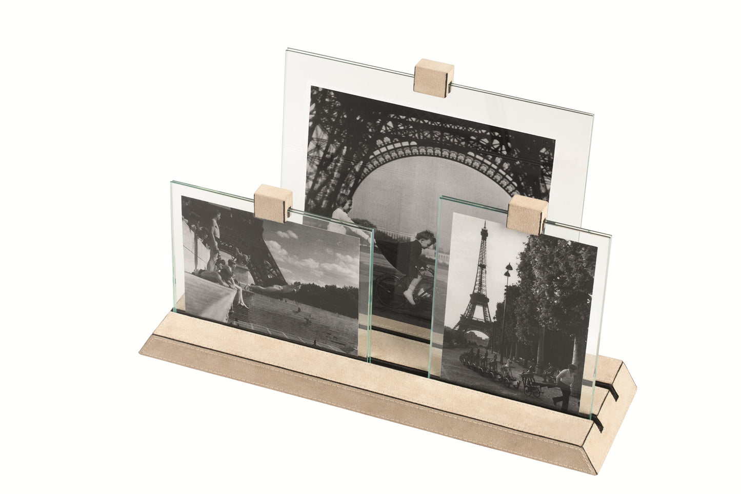 Trio Leather-Covered Wood Picture Frame