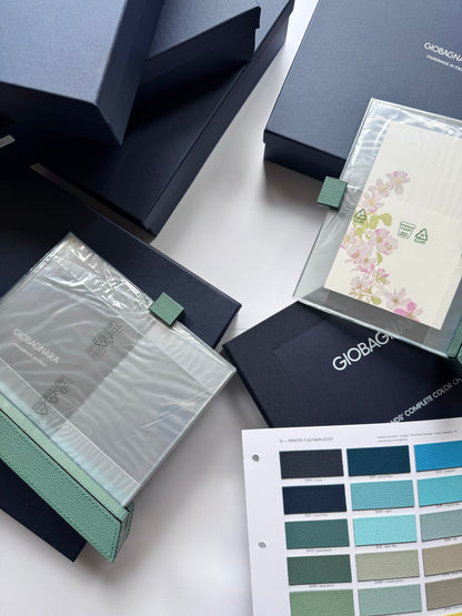 Io Picture Leather-Covered Wood Frame w Polished Glass Frame