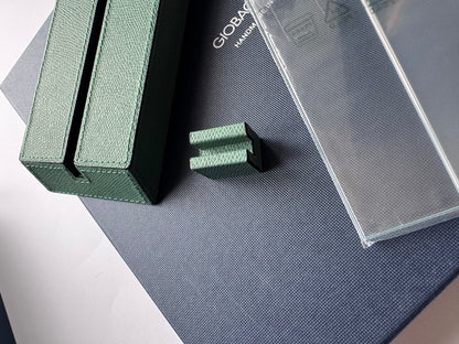 Io Picture Leather-Covered Wood Frame w Polished Glass Frame