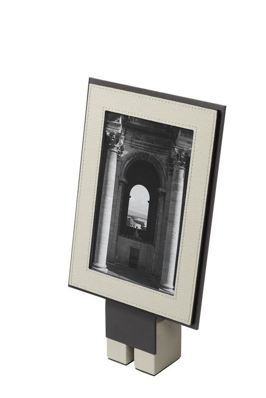 Pillar Metal Picture | Menu Frame Stand w Leather Inserts (Vertical Low)