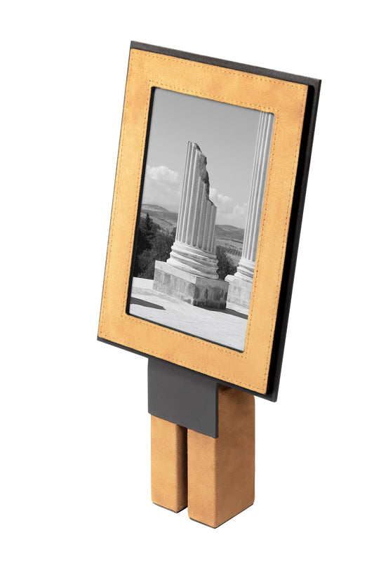 Pillar Metal Picture | Menu Frame Stand w Leather Inserts (Vertical High)