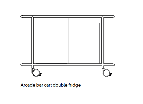 Arcade Leather-Covered Wood Bar Cart: Double Fridge