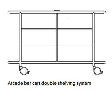 Arcade Leather-Covered Wood Bar Cart: Double Shelving System