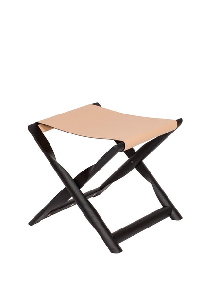 Giobagnara Elica Folding Stool / Luggage Rack | Sturdy oak folding stool with leather seat | Magnetic closing | Ideal as a luggage rack | Furniture and Seating | 2Jour Concierge, your luxury lifestyle shop