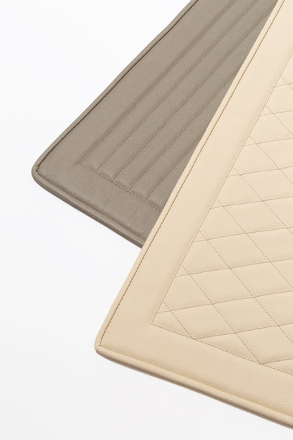 Giobagnara Journey Quilt Leather Luggage Mat | Luxurious Quilt Leather Design | Available in Straight Lines or Diamonds Pattern | Available in Golf and Nappa Leather Finishes | Explore a Range of Luxury Travel Accessories at 2Jour Concierge, #1 luxury high-end gift & lifestyle shop