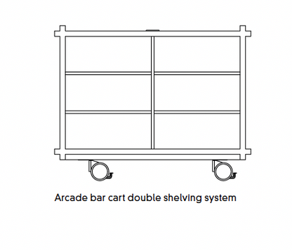 Structura Leather-Covered Wood Modular Bar Cart: Double Shelving Systems