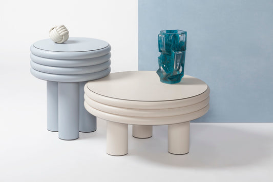 x Stéphane Parmentier Scala Leather-covered Wood Coffee Table