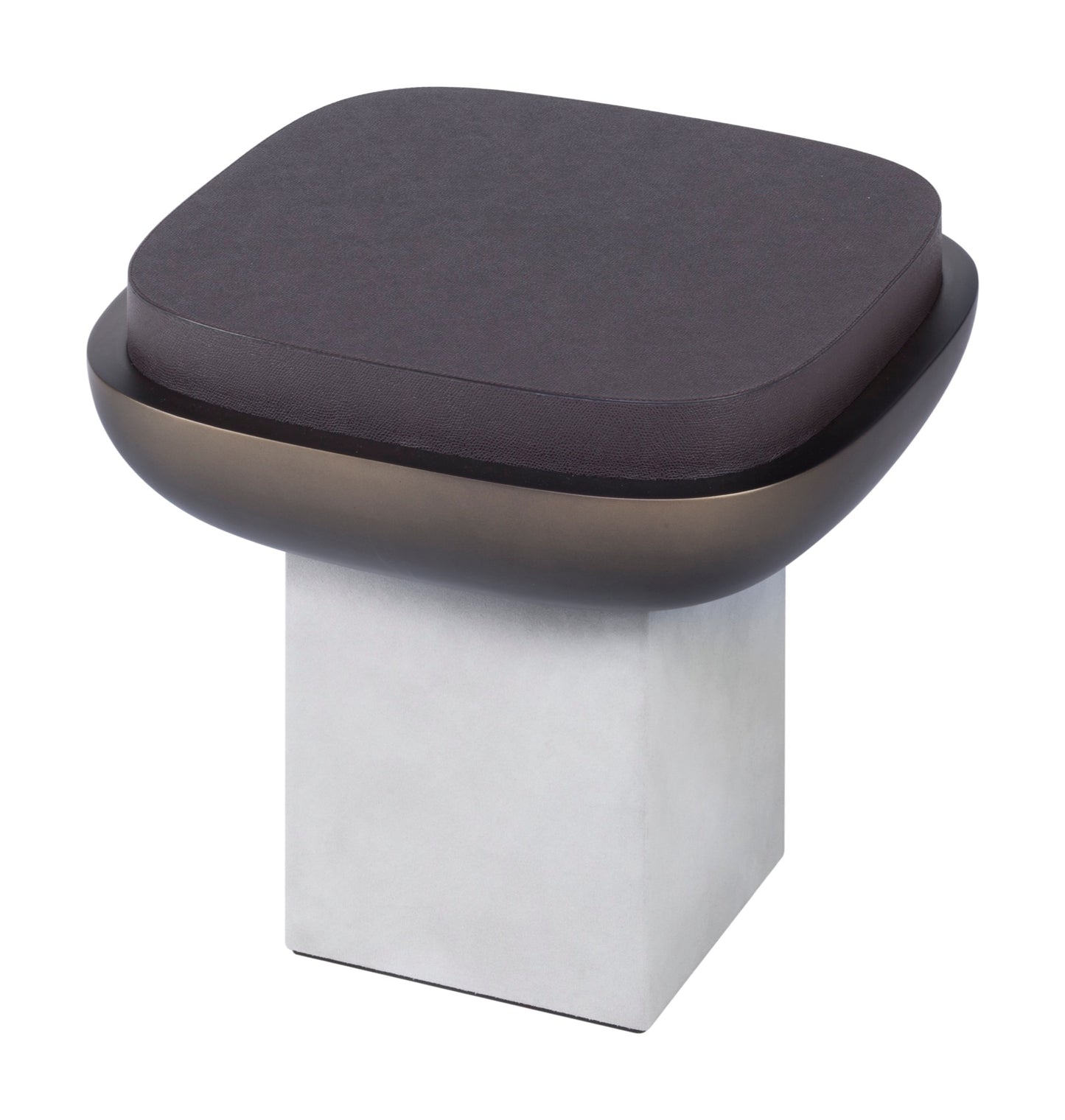 Giobagnara × Stéphane Parmentier Olympia | Stool: Leather in suede, nappa, wild boar, or golf with bronze-lacquered seat bowl | Furniture / Stools | 2Jour Concierge, your luxury lifestyle shop | contemporary interiors, gallery seating, refined residential, statement accents