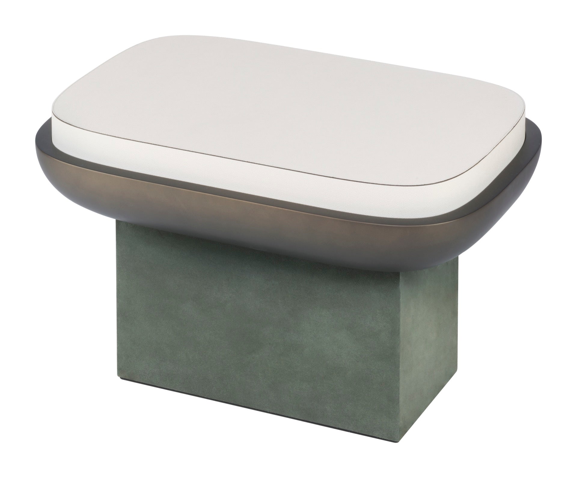 Giobagnara × Stéphane Parmentier Olympia | Stool: Leather in suede, nappa, wild boar, or golf with bronze-lacquered seat bowl | Furniture / Stools | 2Jour Concierge, your luxury lifestyle shop | contemporary interiors, gallery seating, refined residential, statement accents