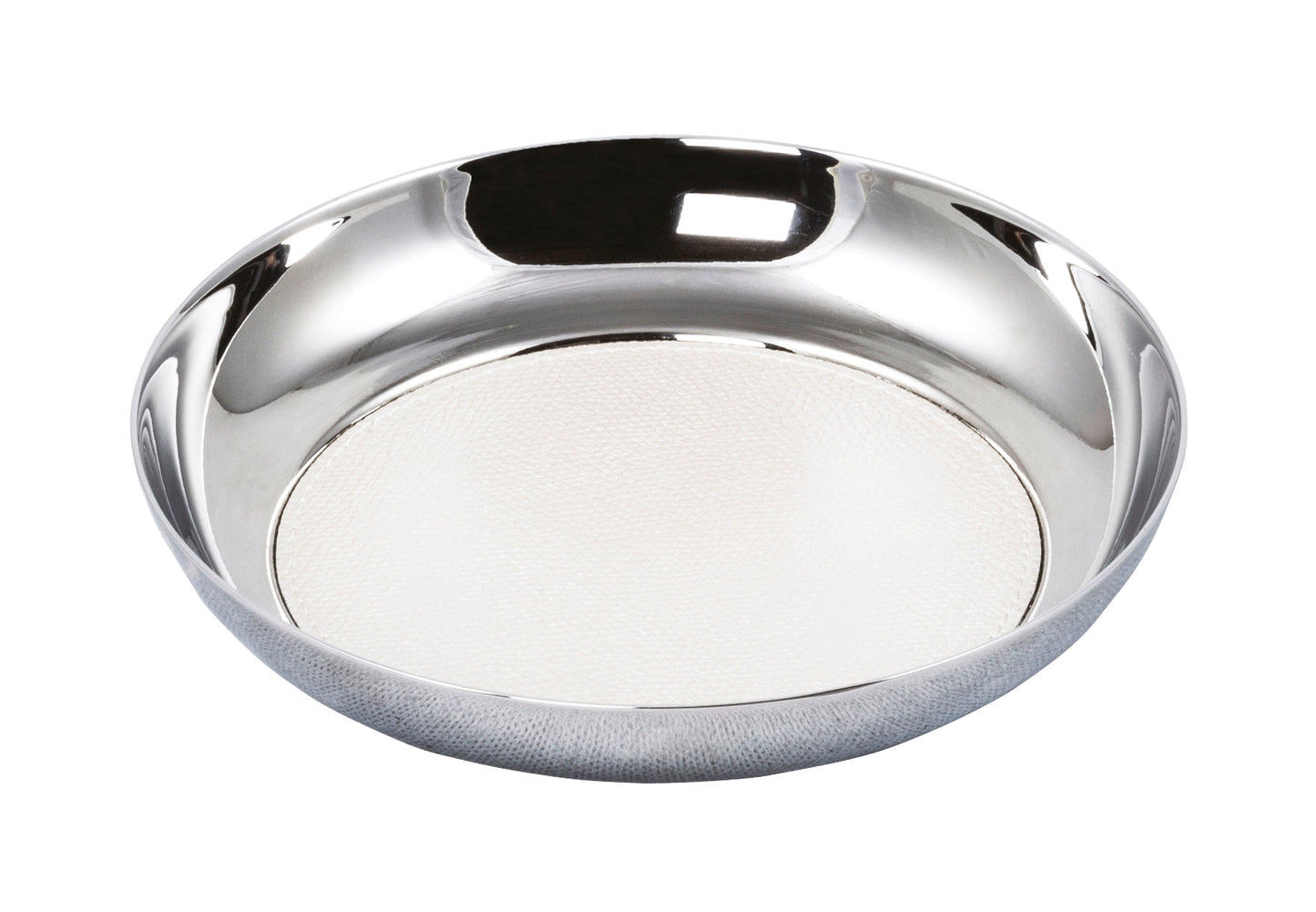 Giobagnara Zurigo Valet Tray | Round heavy metal tray with leather-covered inner part and leather-covered base | Home Decor and Serveware | 2Jour Concierge, your luxury lifestyle shop