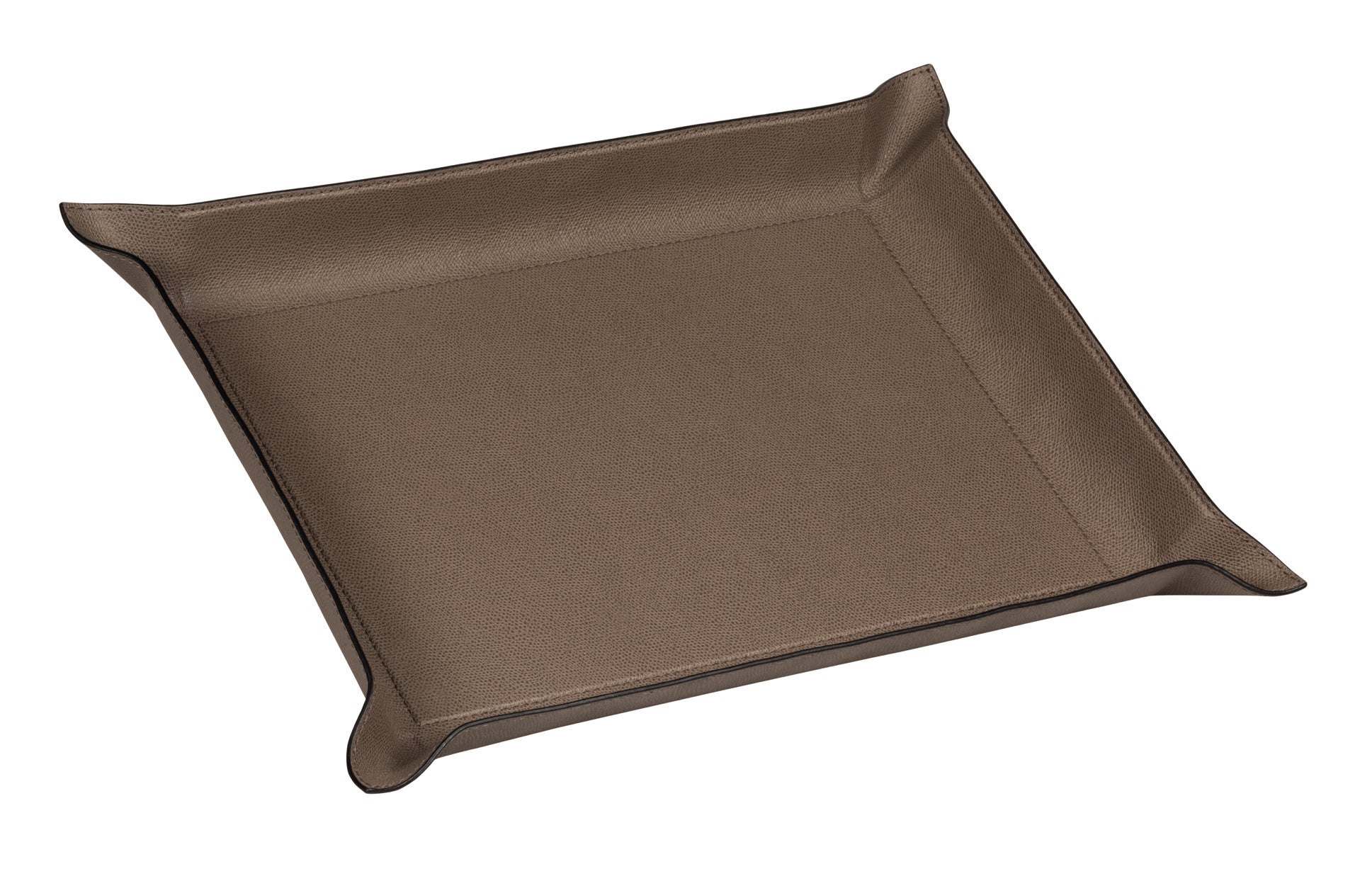 Giobagnara | Jack Valet Tray: Leather-covered metal tray with structured base and adjustable corners | Decor / Valet Trays | 2Jour Concierge, your luxury lifestyle shop | refined interiors, office desks, bedside organization, travel accessories, contemporary essentials