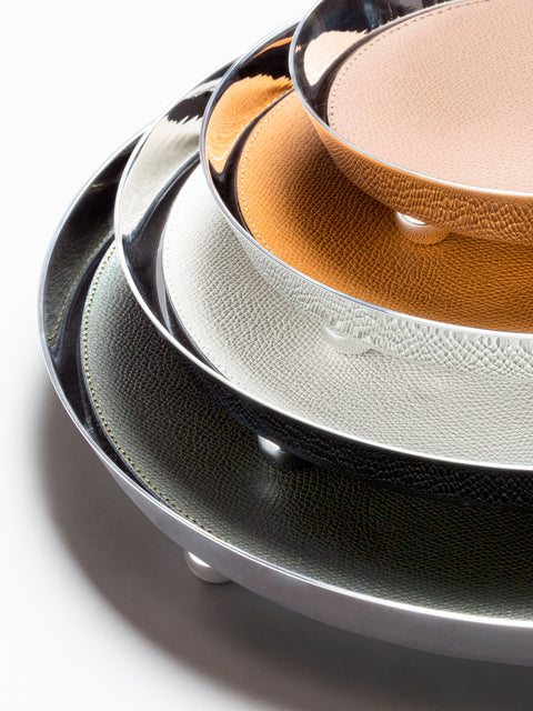 Giobagnara Monza Mini Round Valet Trays | Luxury Desk Accessories, Elegant Home Organizers & Gift Items | 2Jour Concierge, #1 luxury high-end gift & lifestyle shop