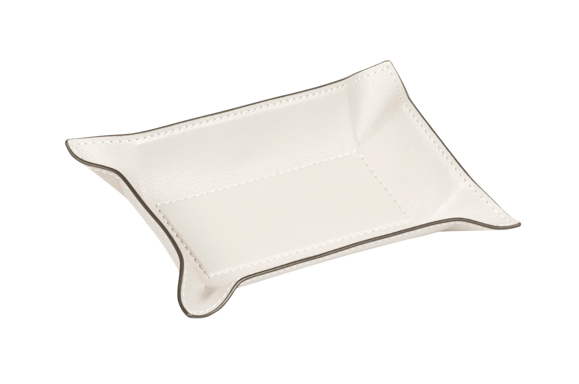 Giobagnara | Jack Valet Tray: Leather-covered metal tray with structured base and adjustable corners | Decor / Valet Trays | 2Jour Concierge, your luxury lifestyle shop | refined interiors, office desks, bedside organization, travel accessories, contemporary essentials