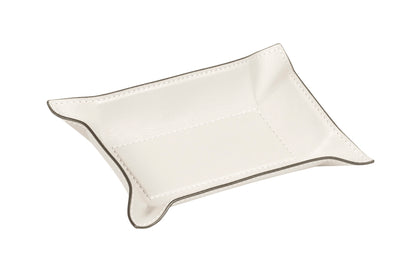 Giobagnara | Jack Valet Tray: Leather-covered metal tray with structured base and adjustable corners | Decor / Valet Trays | 2Jour Concierge, your luxury lifestyle shop | refined interiors, office desks, bedside organization, travel accessories, contemporary essentials