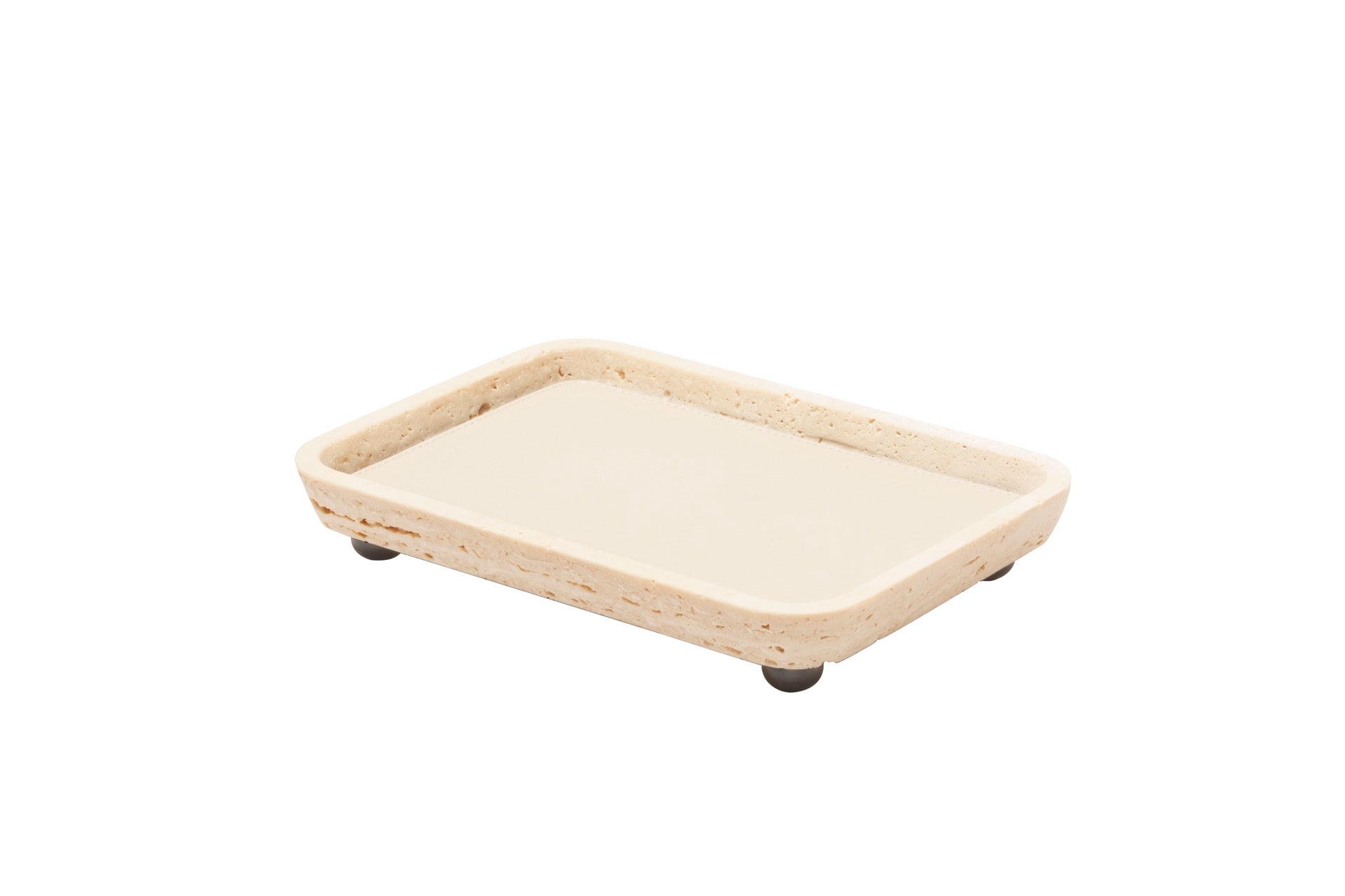 Giobagnara | Monza Leather & Marble Valet Tray: Marble structure with leather insert, available in various shapes and sizes | Decor / Valet Trays | 2Jour Concierge, your luxury lifestyle shop | Italian marble, refined organization, functional elegance, timeless design