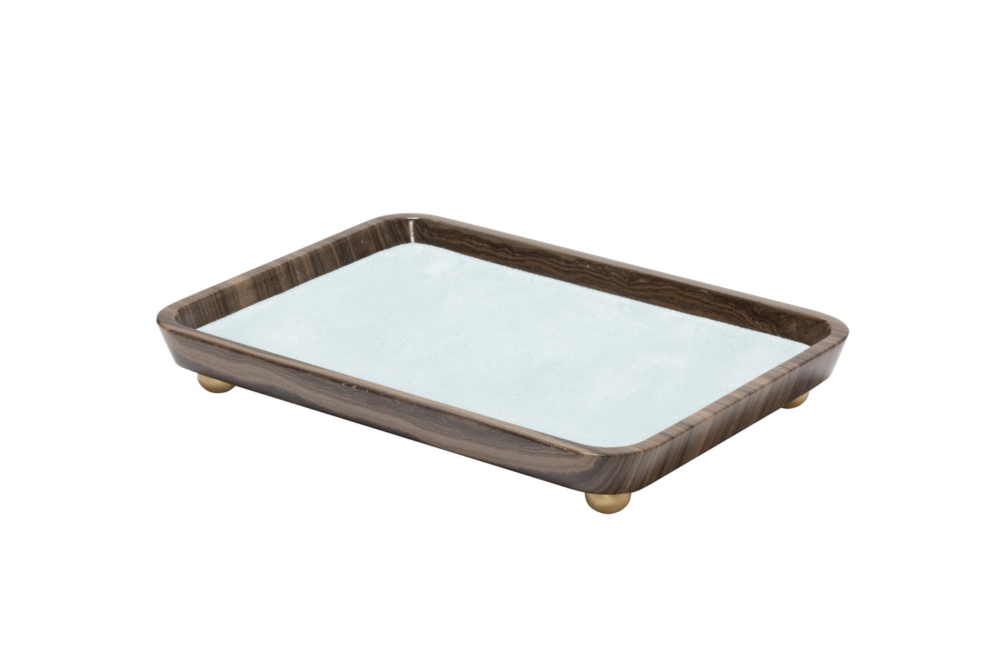 Monza Marble Valet Tray, Rectangular M with Removable Leather Placemat