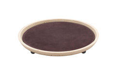 Monza Marble Valet Tray, Round L with Removable Leather Placemat