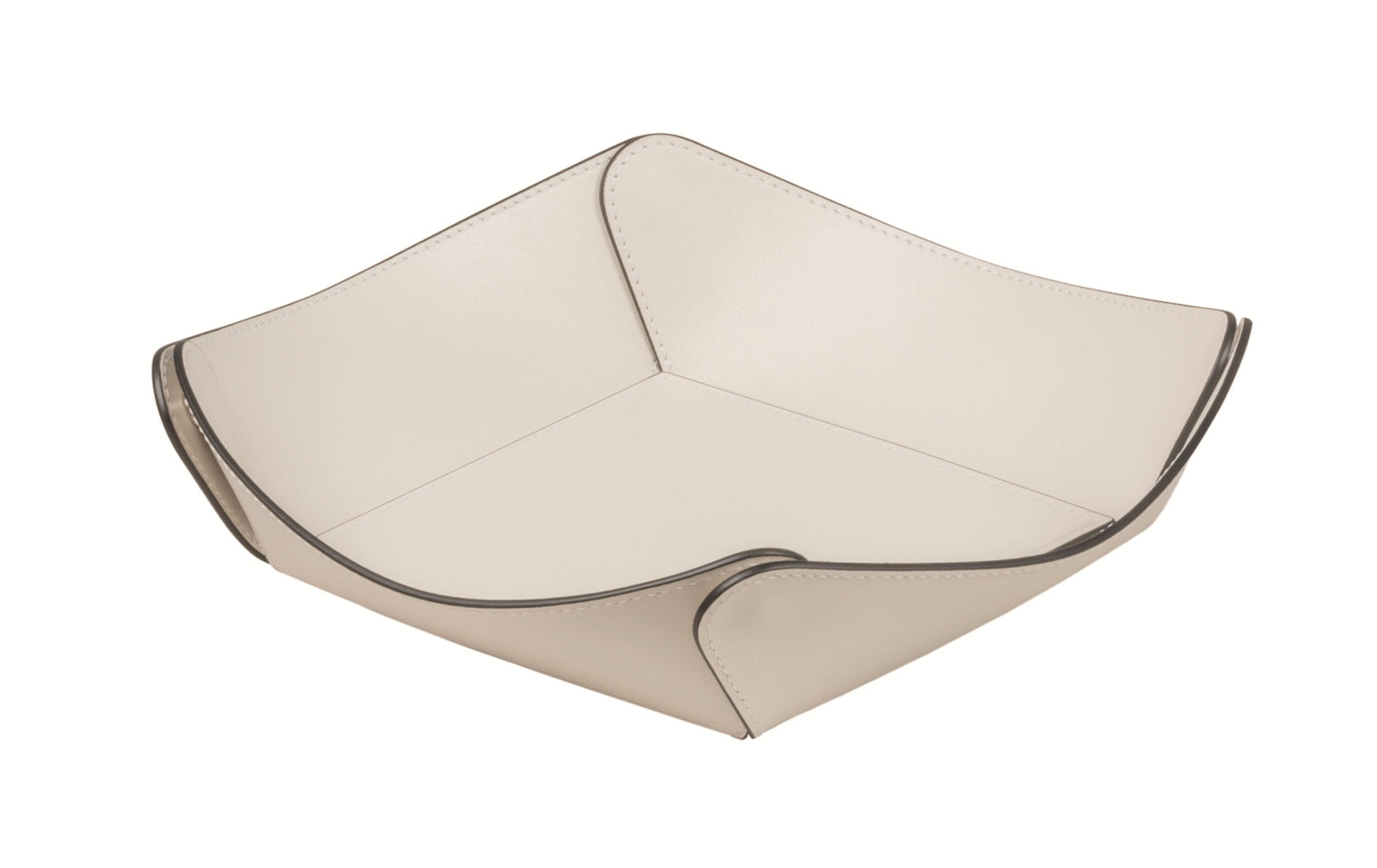 Safran Leather Trinket Bowl Square w Unhookable Corners