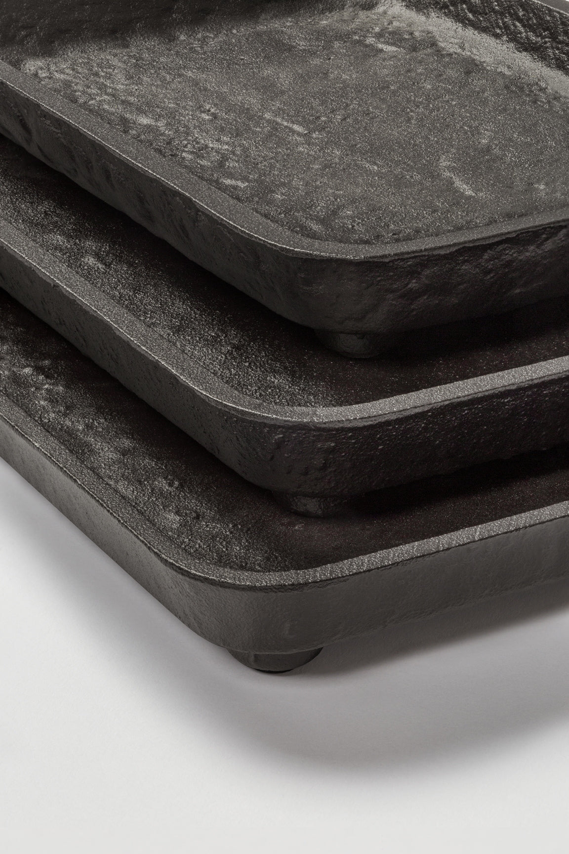 Giobagnara Riace Rectangular Valet Tray | Part of the Riace Imperfect Bronze Bathroom Set | Cast aluminum with burnished bronze finish | A modern and essential design with primal artistry | 2Jour Concierge, your luxury lifestyle shop