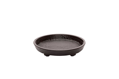 Giobagnara Riace Round Valet Tray | Part of the Riace Imperfect Bronze Bathroom Set | Cast aluminum with burnished bronze finish | A modern and essential design with primal artistry | 2Jour Concierge, your luxury lifestyle shop