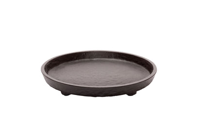 Giobagnara Riace Round Valet Tray | Part of the Riace Imperfect Bronze Bathroom Set | Cast aluminum with burnished bronze finish | A modern and essential design with primal artistry | 2Jour Concierge, your luxury lifestyle shop