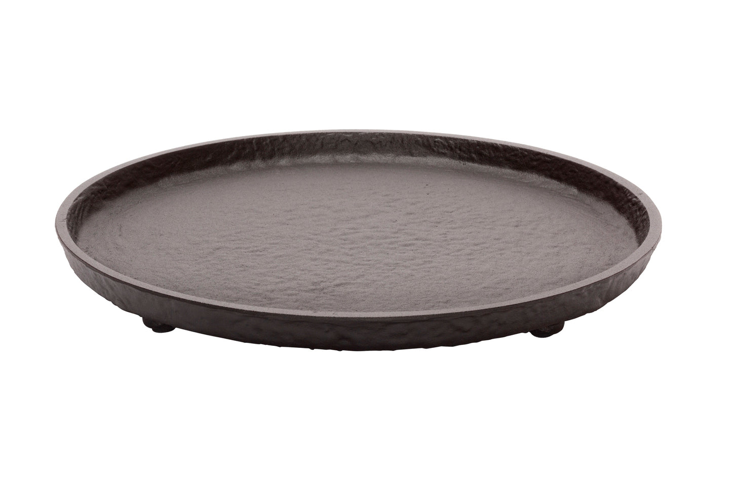 Giobagnara Riace Round Valet Tray | Part of the Riace Imperfect Bronze Bathroom Set | Cast aluminum with burnished bronze finish | A modern and essential design with primal artistry | 2Jour Concierge, your luxury lifestyle shop