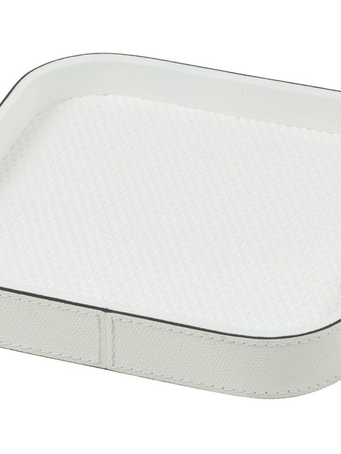 Giobagnara | Polo Valet Tray: Leather-covered tray available in four shapes and multiple sizes | Decor / Valet Trays | 2Jour Concierge, your luxury lifestyle shop | luxury decorative storage, premium valet trays for expensive interiors, entry consoles, bedside surfaces, workspaces, and coordinated wardrobe interiors