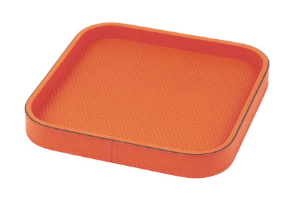 Giobagnara | Polo Valet Tray: Leather-covered tray available in four shapes and multiple sizes | Decor / Valet Trays | 2Jour Concierge, your luxury lifestyle shop | luxury decorative storage, premium valet trays for expensive interiors, entry consoles, bedside surfaces, workspaces, and coordinated wardrobe interiors