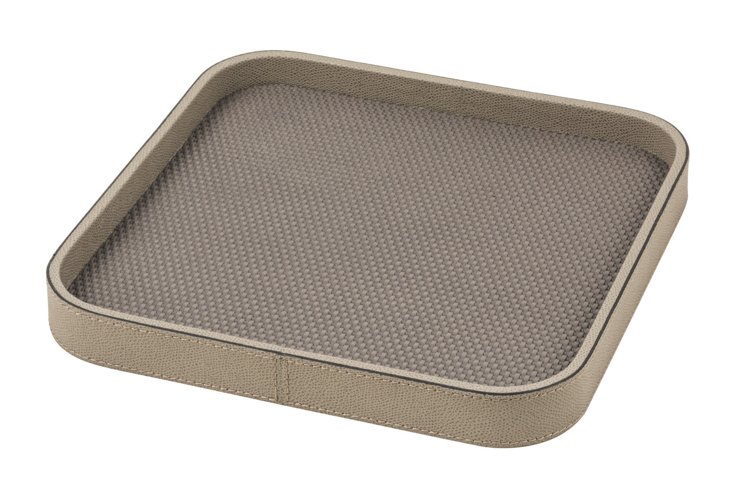 Giobagnara | Polo Valet Tray: Leather-covered tray available in four shapes and multiple sizes | Decor / Valet Trays | 2Jour Concierge, your luxury lifestyle shop | luxury decorative storage, premium valet trays for expensive interiors, entry consoles, bedside surfaces, workspaces, and coordinated wardrobe interiors