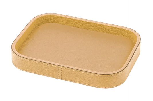 Giobagnara | Polo Valet Tray: Leather-covered tray available in four shapes and multiple sizes | Decor / Valet Trays | 2Jour Concierge, your luxury lifestyle shop | luxury decorative storage, premium valet trays for expensive interiors, entry consoles, bedside surfaces, workspaces, and coordinated wardrobe interiors