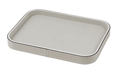 Giobagnara | Polo Valet Tray: Leather-covered tray available in four shapes and multiple sizes | Decor / Valet Trays | 2Jour Concierge, your luxury lifestyle shop | luxury decorative storage, premium valet trays for expensive interiors, entry consoles, bedside surfaces, workspaces, and coordinated wardrobe interiors