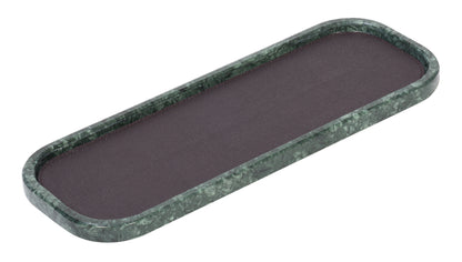 Polo Marmo Stackable Marble Valet Tray with Leather Insert Long Rectangular S