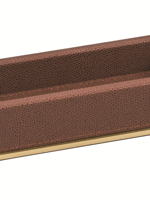 Giobagnara Firenze Valet Tray | Leather-Covered Wood Structure | Part of Firenze Bathroom Set | Ideal for Yacht Decor | Available exclusively at 2Jour Concierge