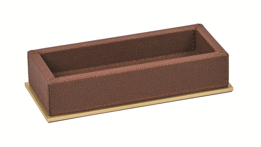 Giobagnara Firenze Valet Tray | Leather-Covered Wood Structure | Part of Firenze Bathroom Set | Ideal for Yacht Decor | Available exclusively at 2Jour Concierge