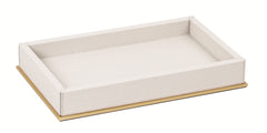 Firenze Leather-Covered Wood Valet Tray, Rectangular L